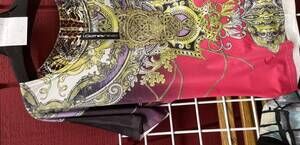 NEW CLOTHESHEAD women's patterned top in hot pink gold purple